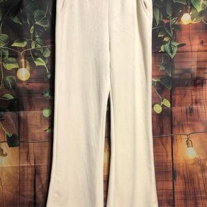 Chic Cream Wide Leg Women's Pants